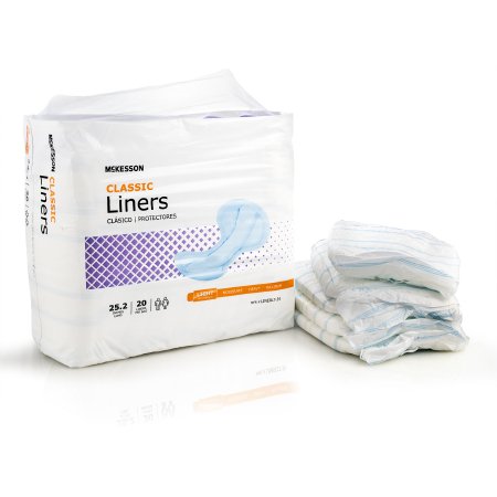 Incontinence Liner McKesson Lite 25-1/2 Inch Length Light Absorbency  Polymer Core One Size Fits Most Adult Unisex Disposable-1 Bag 20 Liners -  Clean Moms